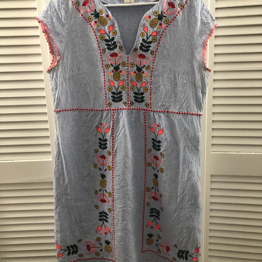 Embroidered linen Boden dress